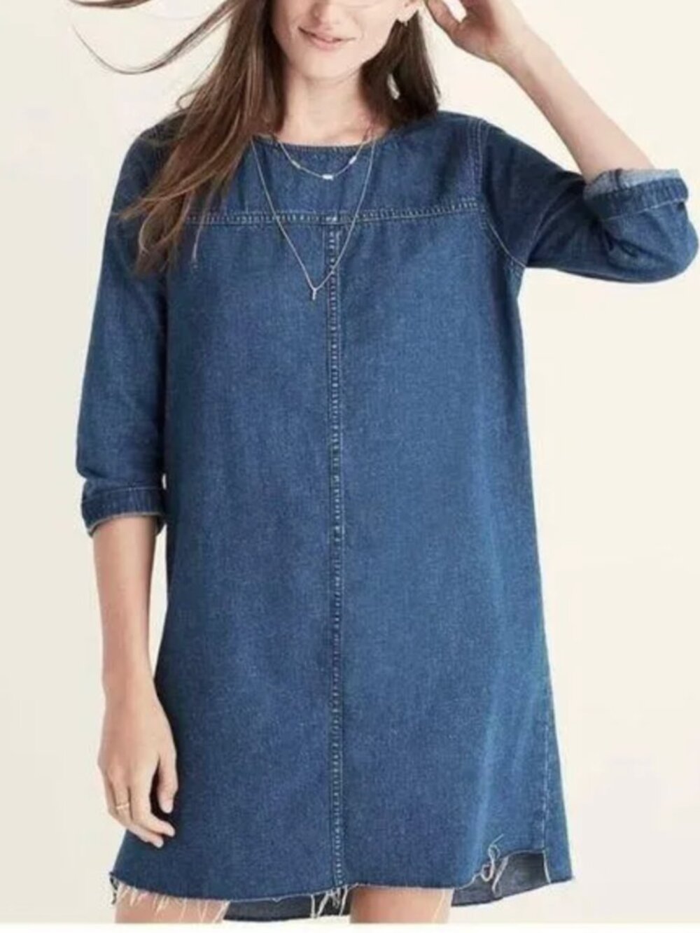 Madewell Denim Step Hem Shift Dress XXS